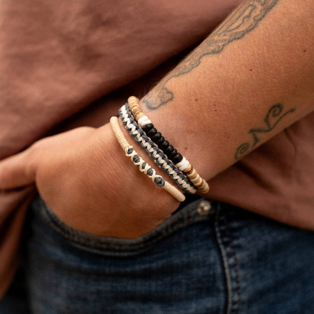 Ensemble de bracelets Pulau, bracelet de surf perlé pour hommes