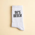 Chaussettes à message « 90s Bitch » — Cadeau pour enterrement de vie de jeune fille: Salope des années 90 / 37-43