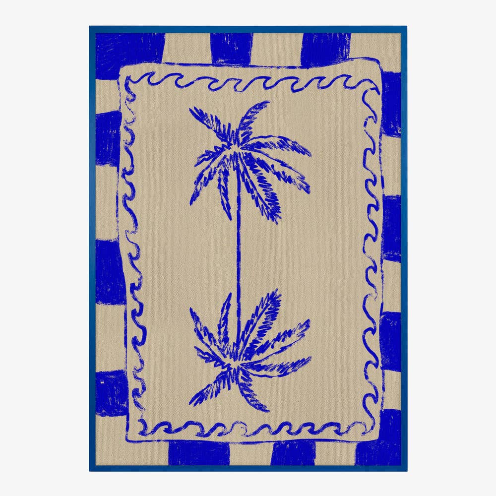 Estampe « Palmiers » - Linogravure bohème: Pas de cadre / 30 x 40 cm