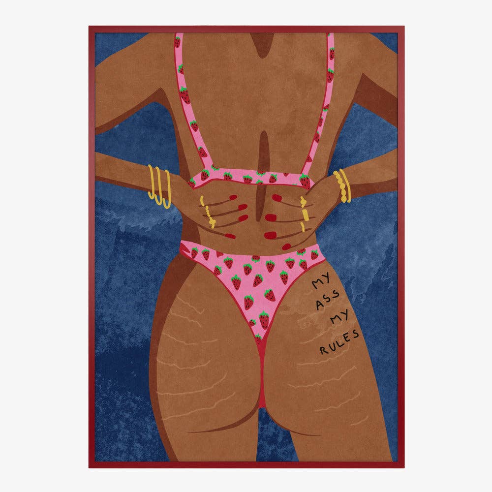 Affiche « Mon cul, mes règles » — Décor féministe pictural: Pas de cadre / 30x40 cm
