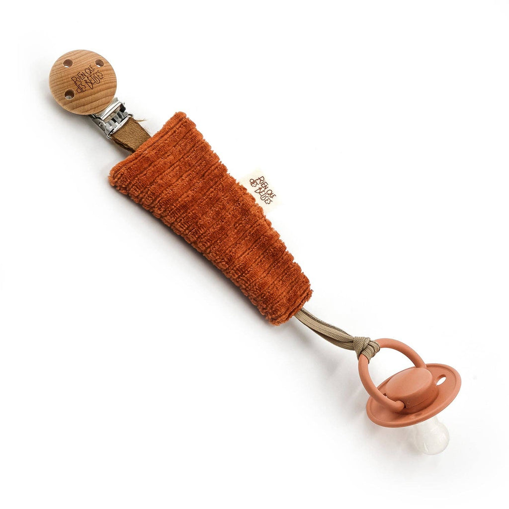 Attache tétine velours paprika