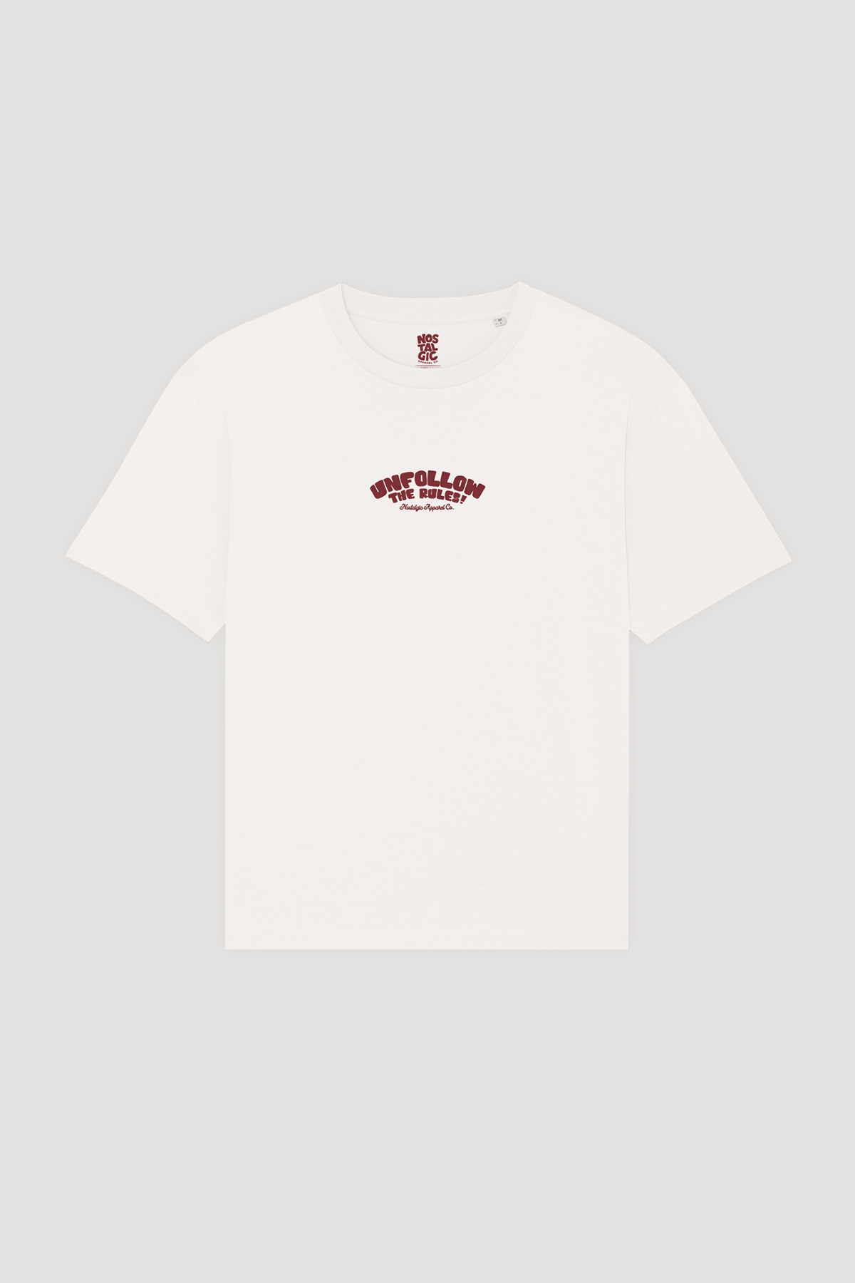 T-shirt unisexe blanc cassé « Unfollow the rules » | S / Oversize
