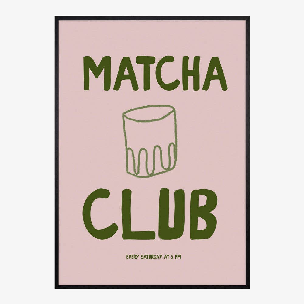 Tirage d'art « Matcha Club » — Affiche typographique graphique: Pas de cadre / 30 x 40 cm