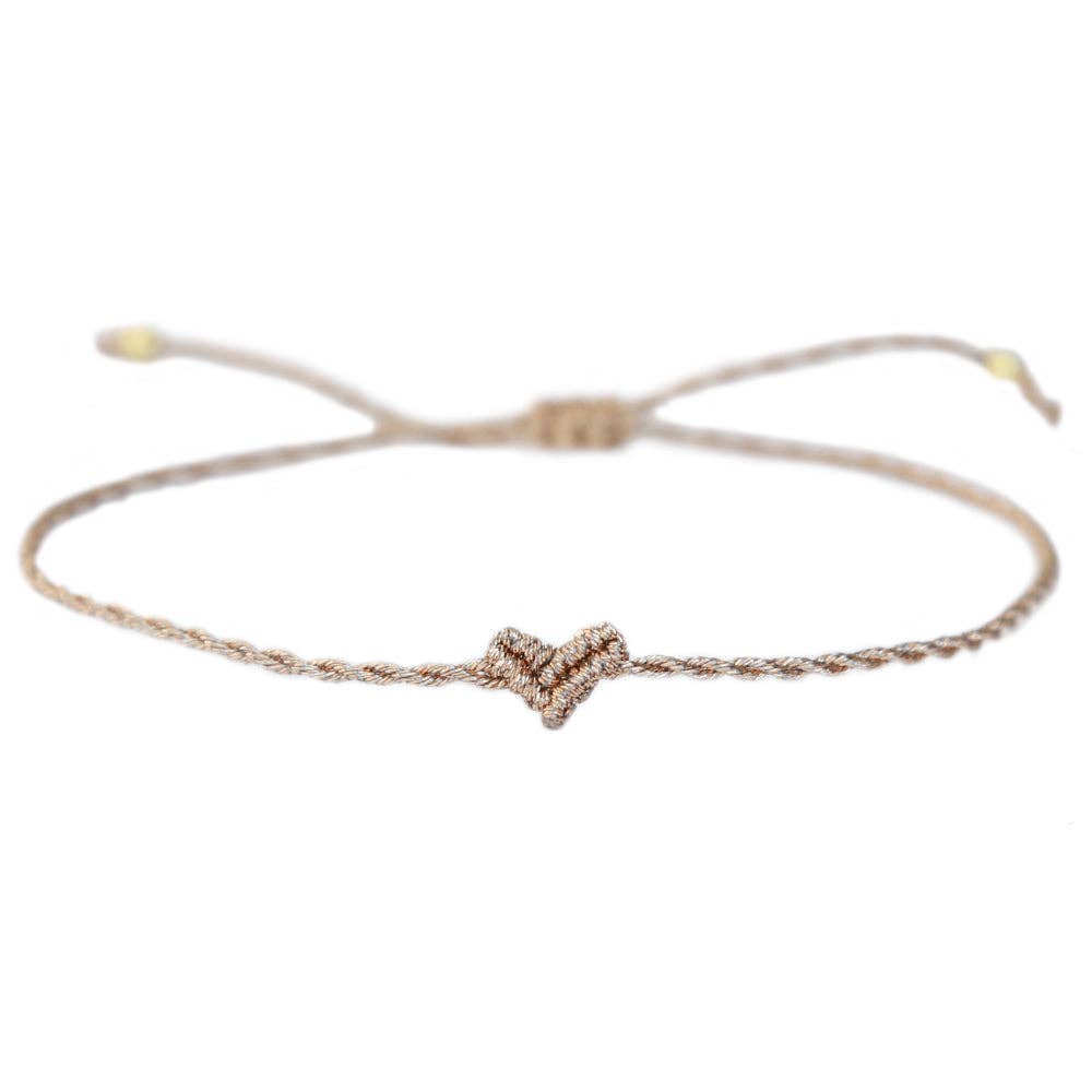 Bracelet champagne Love Ibiza avec petit cœur