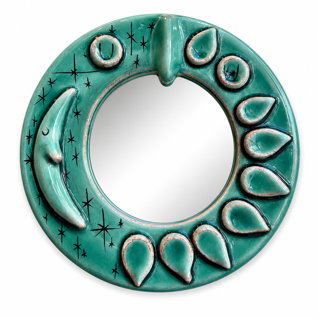 Miroir en céramique artisanale - Fait main dans le Jura