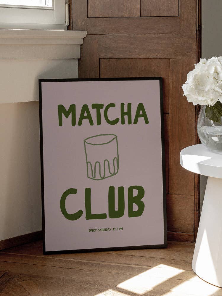 Tirage d'art « Matcha Club » — Affiche typographique graphique: Pas de cadre / 30 x 40 cm