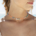 Metari collier délicat à perles, ras-du-cou surf coloré