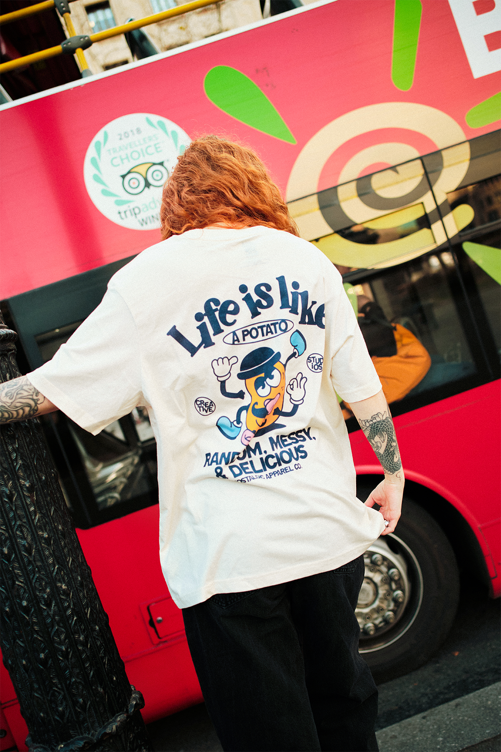 T-shirt naturel unisexe « Life is like a potato »: XL / Oversize