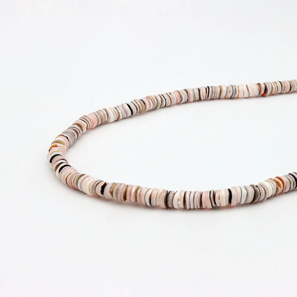 Collier perlé naturel Pakui, ras-de-cou surf pour hommes: Marron Clair