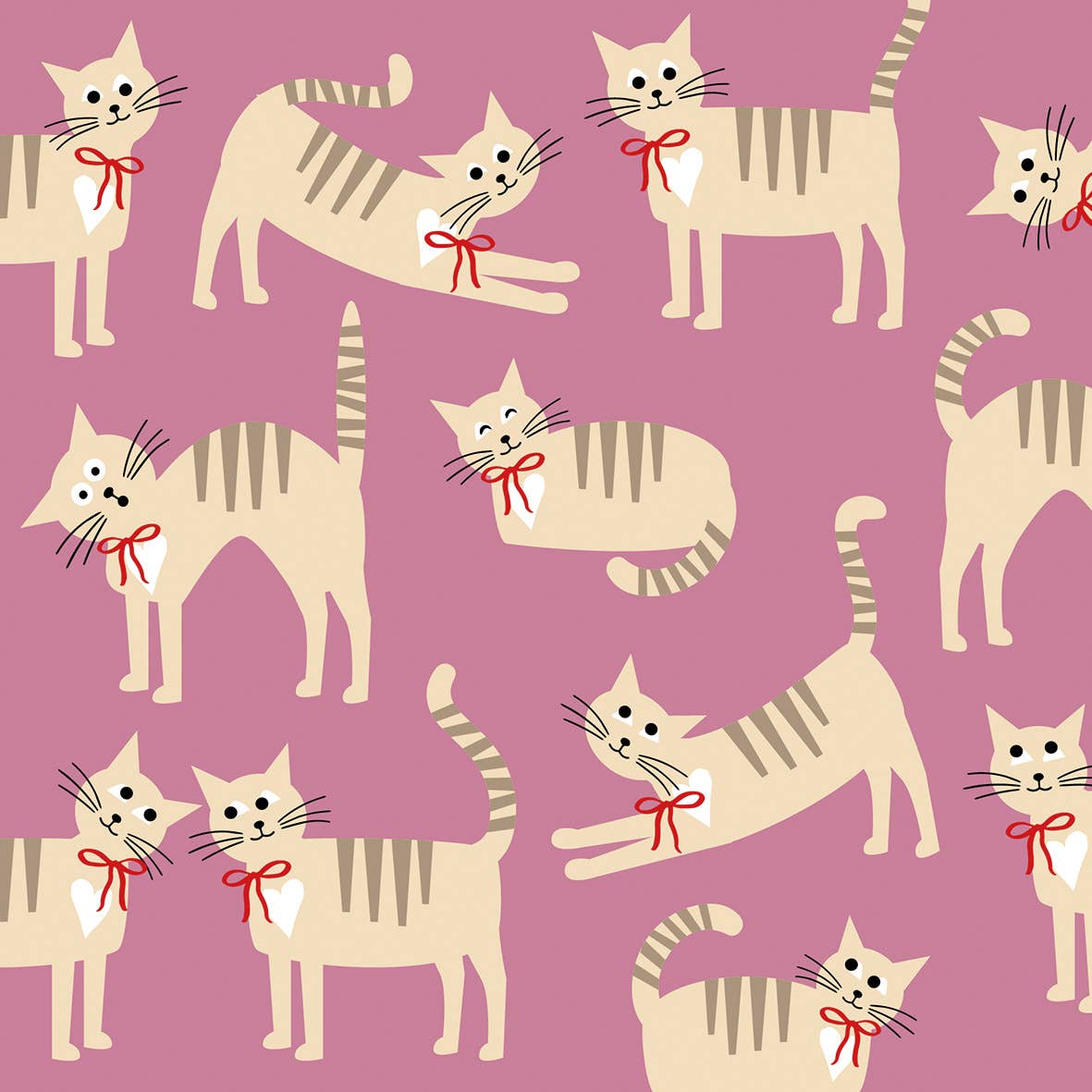 Serviette Histoire de chat aux baies 33 x 33