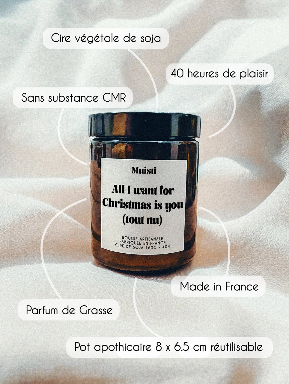Bougie Parfumée - Cher Père Noël, je peux tout expliquer (musc blanc)