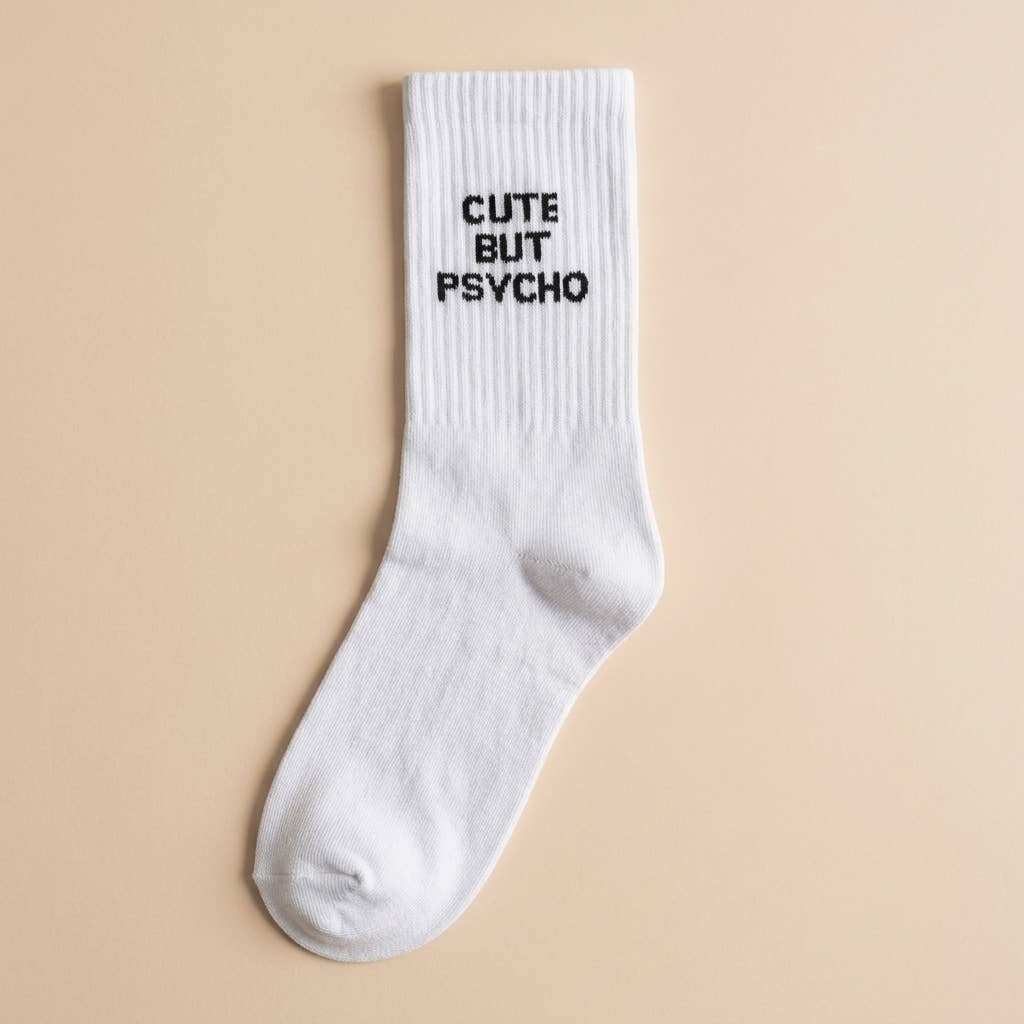Chaussettes à message « Mignonne mais psycho »: 37-43