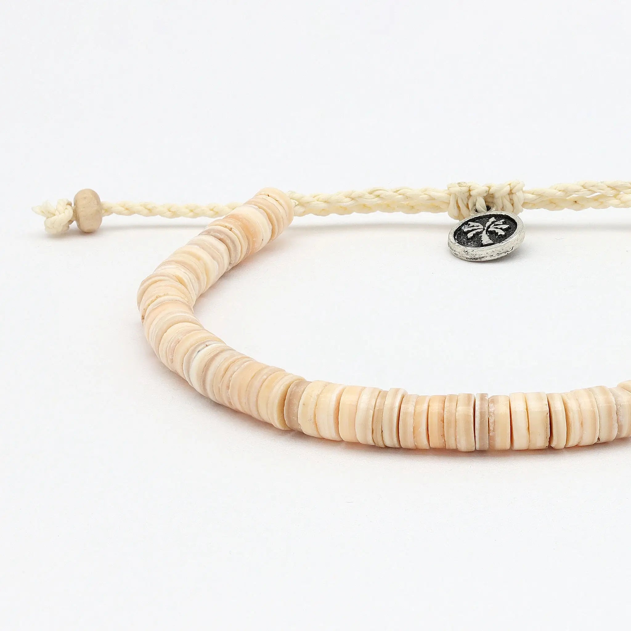 Ahiki bracelet naturel à perles, bracelet réglable: Orange