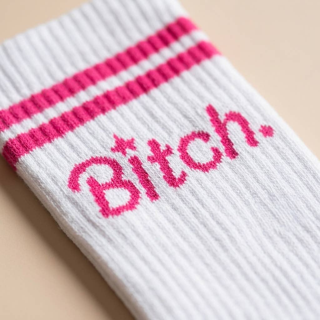 Chaussettes à message « 90s Bitch » — Cadeau pour enterrement de vie de jeune fille: Chienne de première classe / 37-43