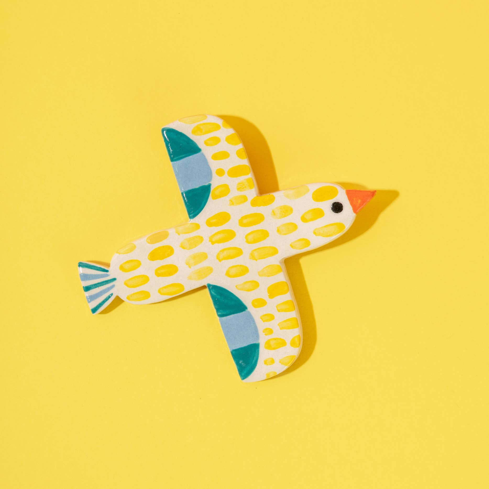 Décoration murale en Céramique / Oiseau Jaune