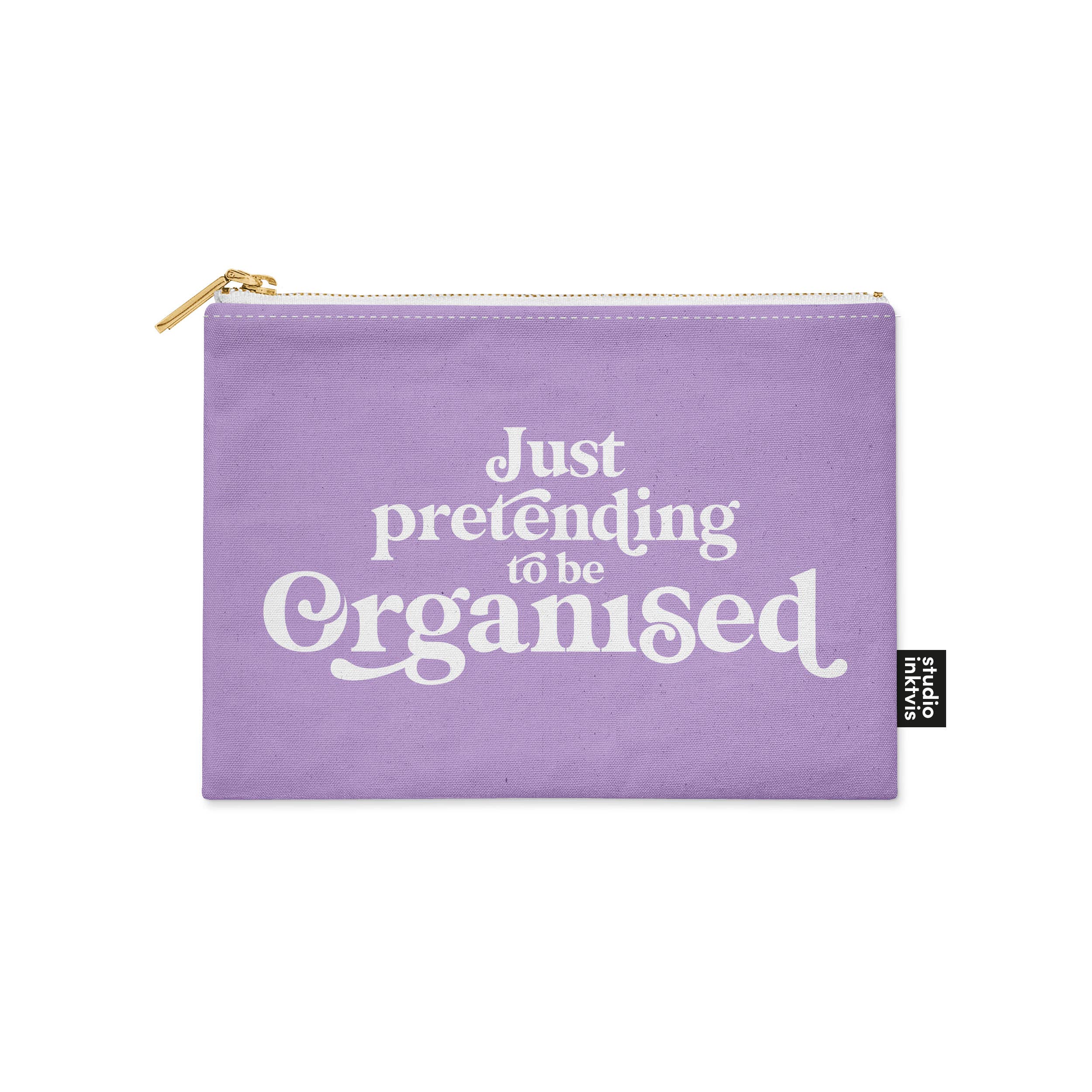 Trousse maquillage lilas « Just Pretending to Be Organized »