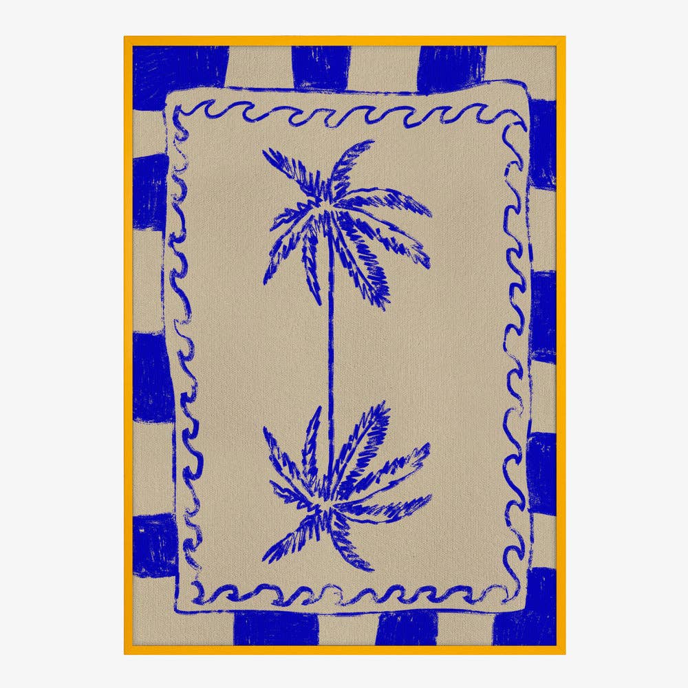 Estampe « Palmiers » - Linogravure bohème: Pas de cadre / 30 x 40 cm