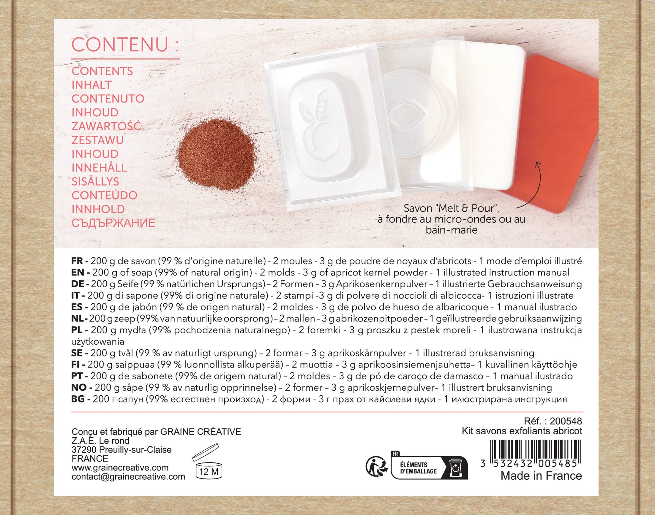 KIT DIY 4 SAVONS EXFOLIANTS ABRICOT