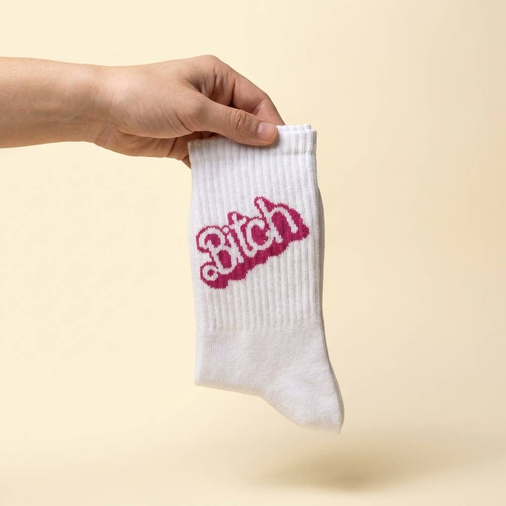 Chaussettes à message « 90s Bitch » — Cadeau pour enterrement de vie de jeune fille: Salope des années 90 / 37-43