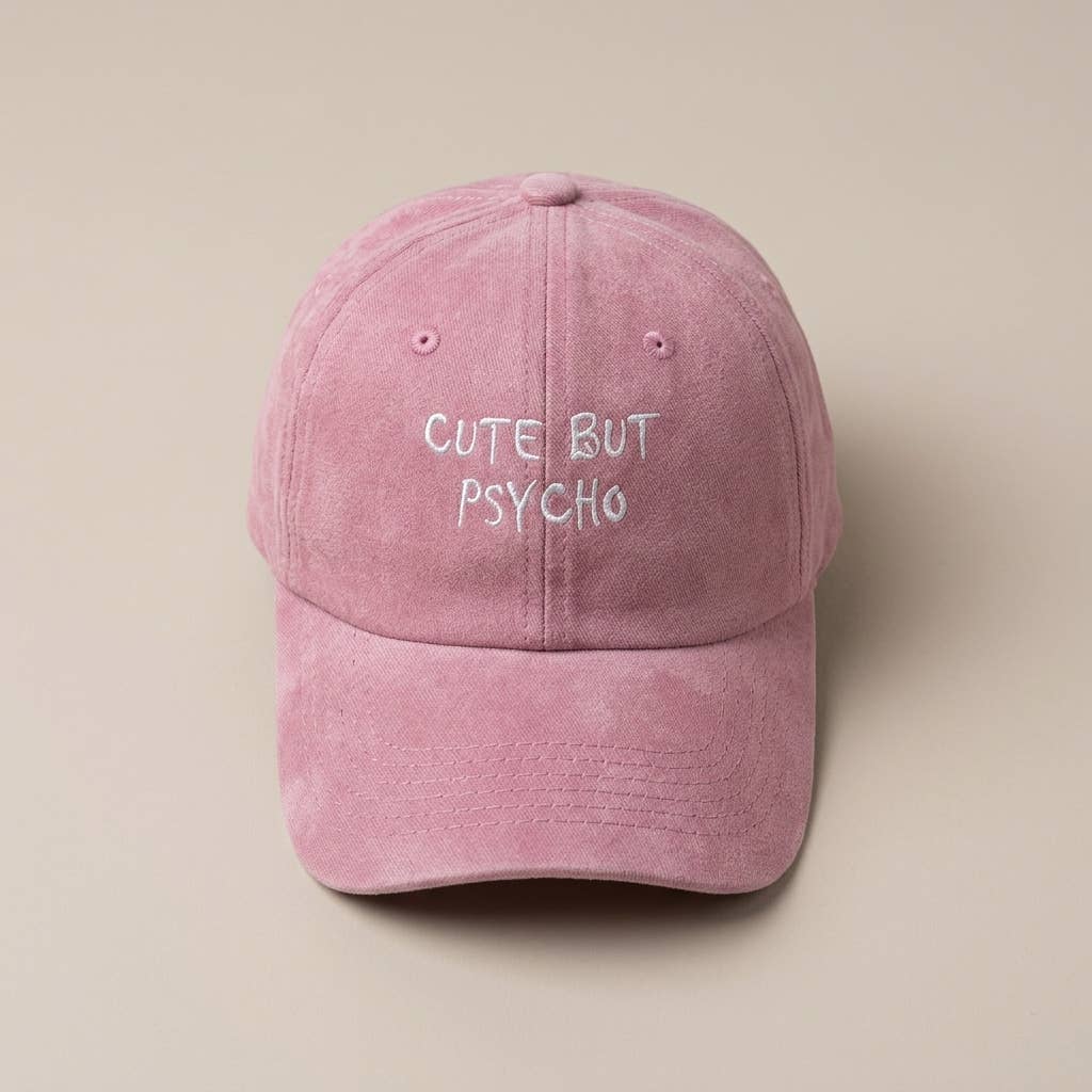 Casquette rose brodée « Mignonne mais psychopathe »: Pink
