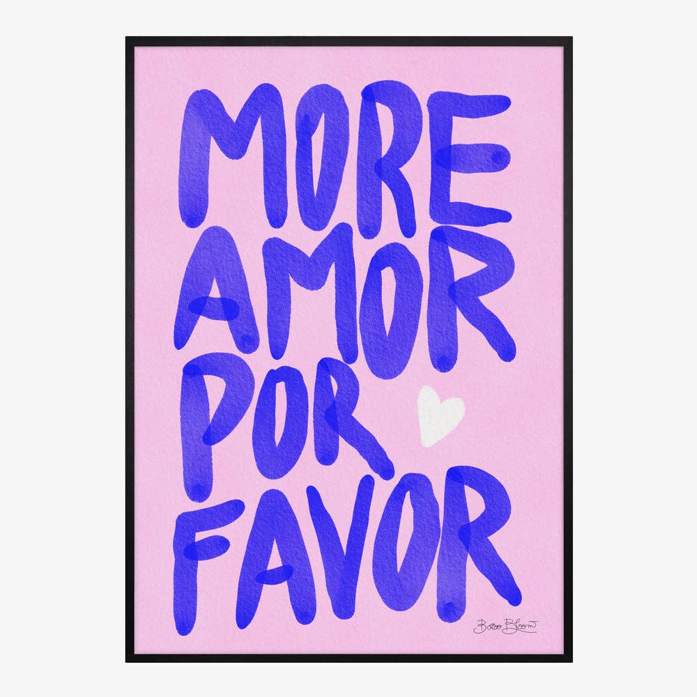 Affiche d'art « Plus d'amour, s'il vous plaît » — Peinte à la main: Pas de cadre / 30x40 cm
