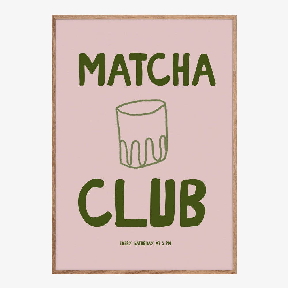Tirage d'art « Matcha Club » — Affiche typographique graphique: Pas de cadre / 30 x 40 cm