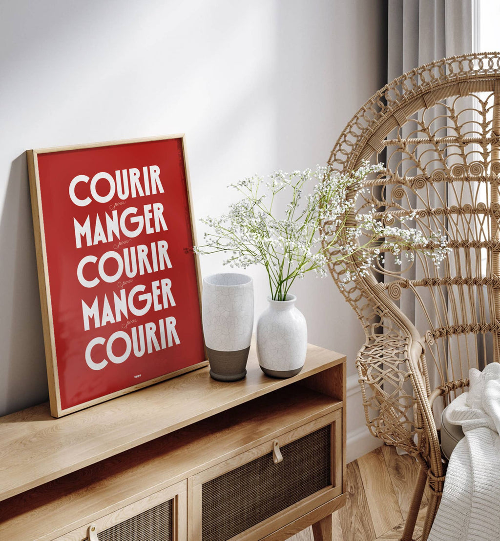 Affiche | Courir, pour manger… | Poster de running: L - 30x40cm