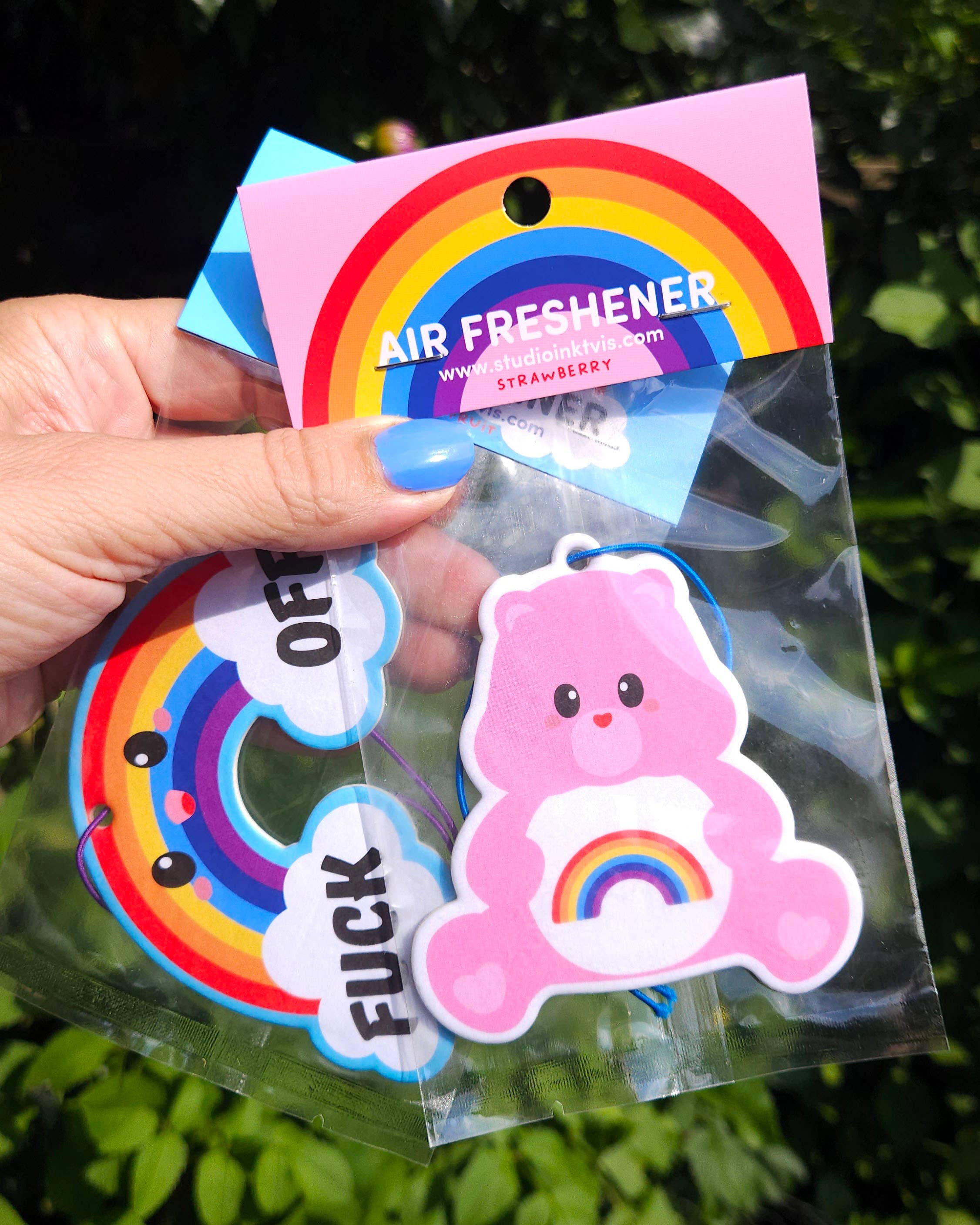Désodorisant arc-en-ciel « Fuck Off » – Parfum fruit de la passion