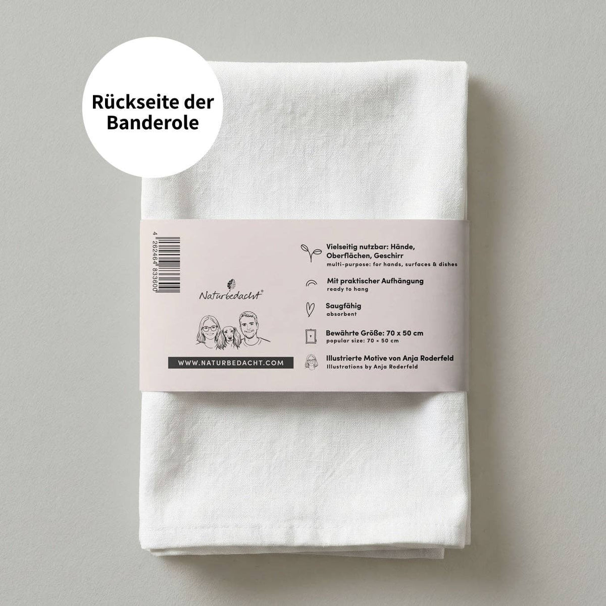 Torchon en coton bio - Cœurs