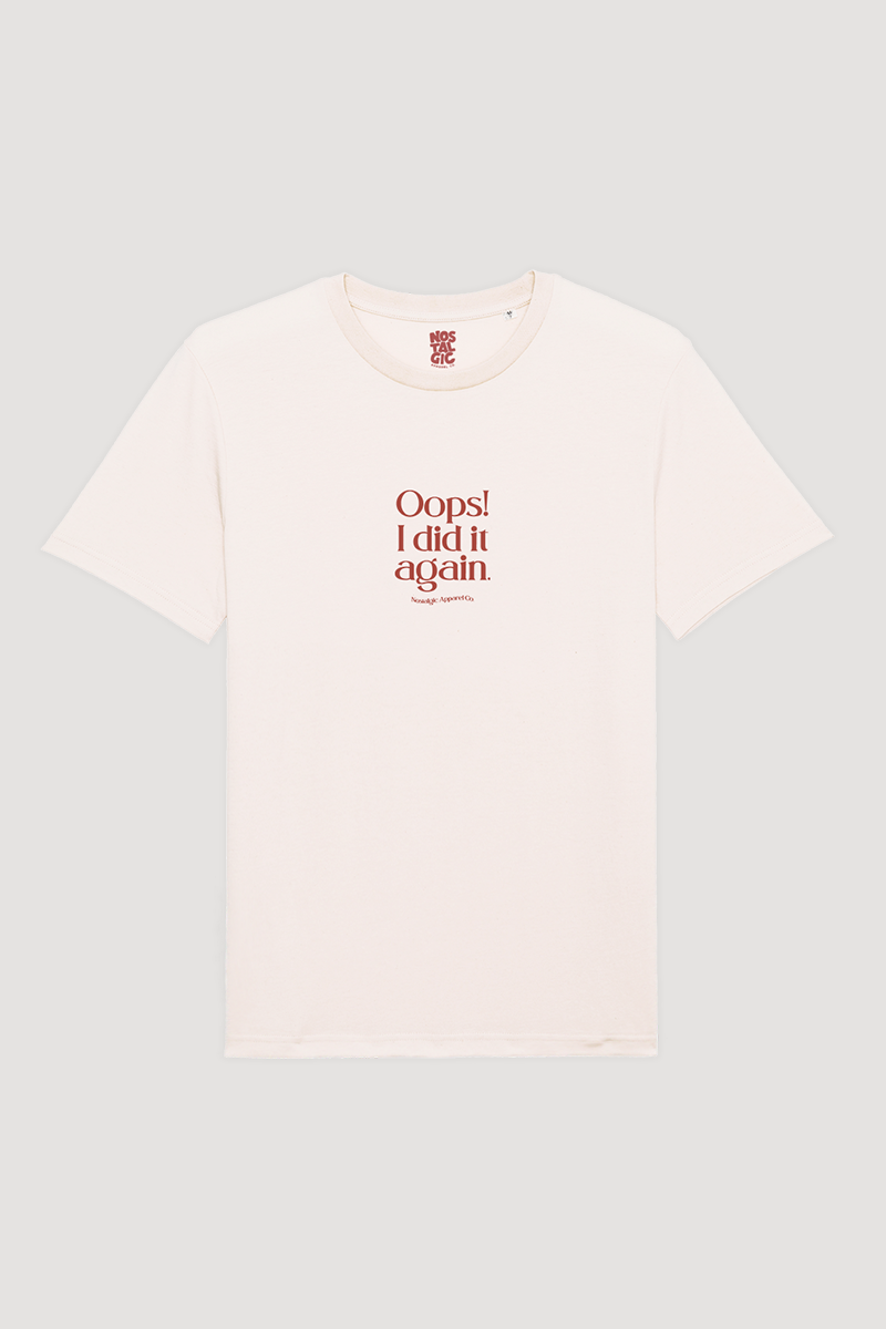 T-shirt « Oops I Did It Again »: Blanc vintage / S