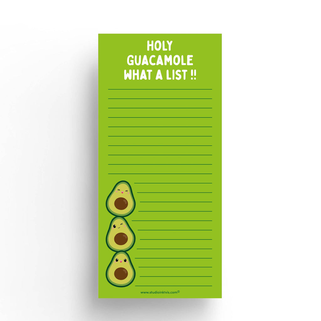 Bloc-notes liste de tâches « Avocado Holy Guacamole what a list! »
