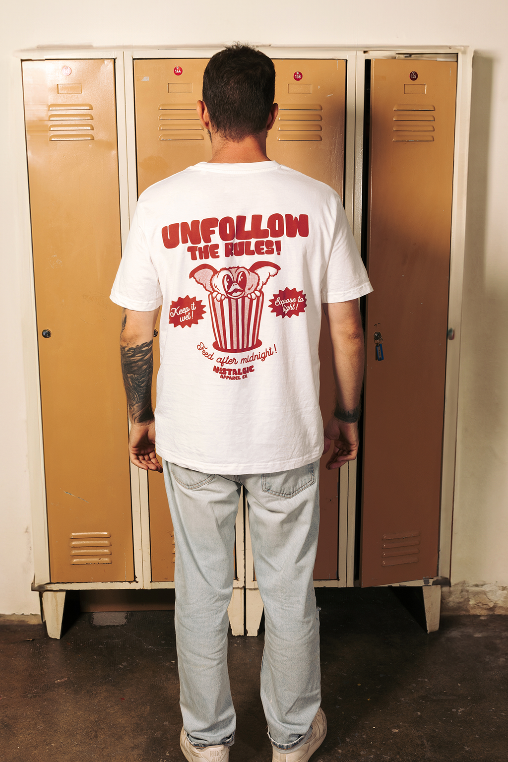 T-shirt unisexe blanc cassé « Unfollow the rules » | L / Oversize