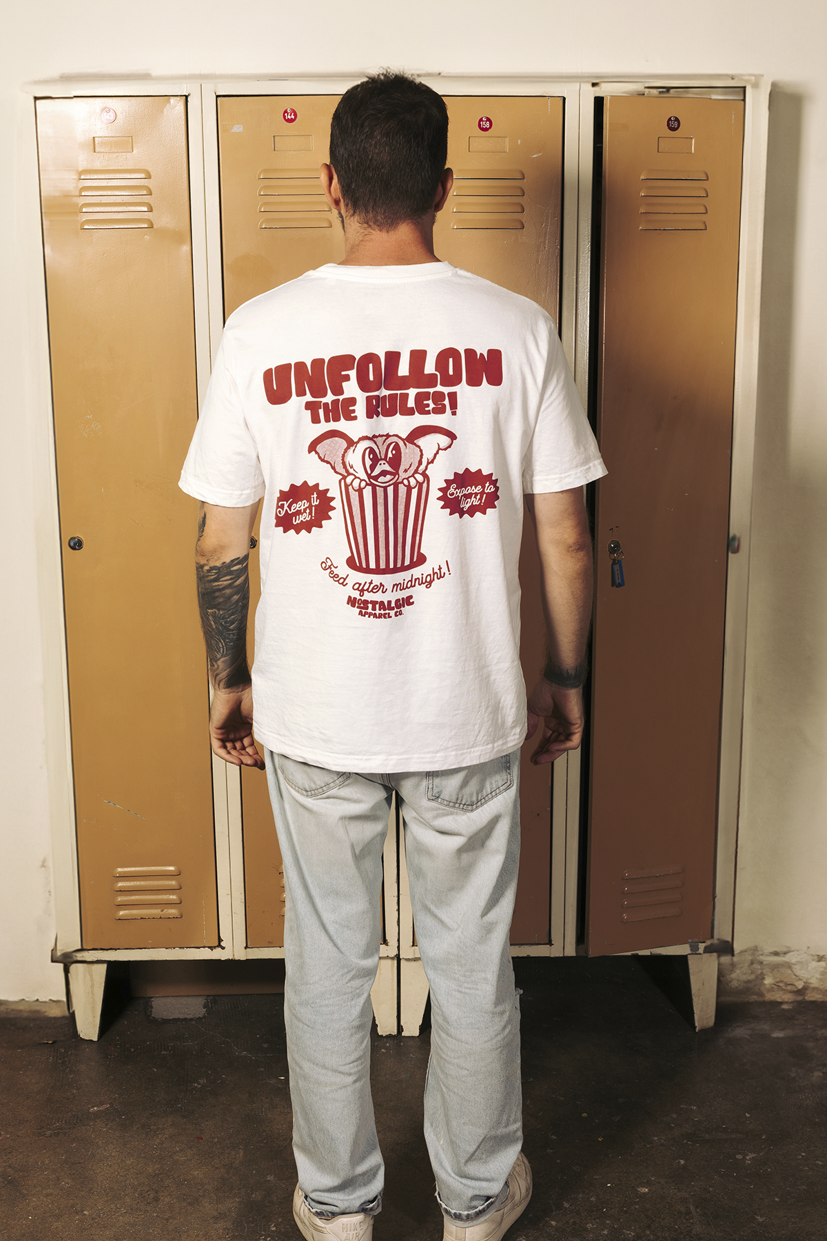 T-shirt unisexe blanc cassé « Unfollow the rules » | L / Oversize