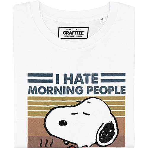 T-shirt Morning People - Tee shirt drôle graphique: Blanc / M