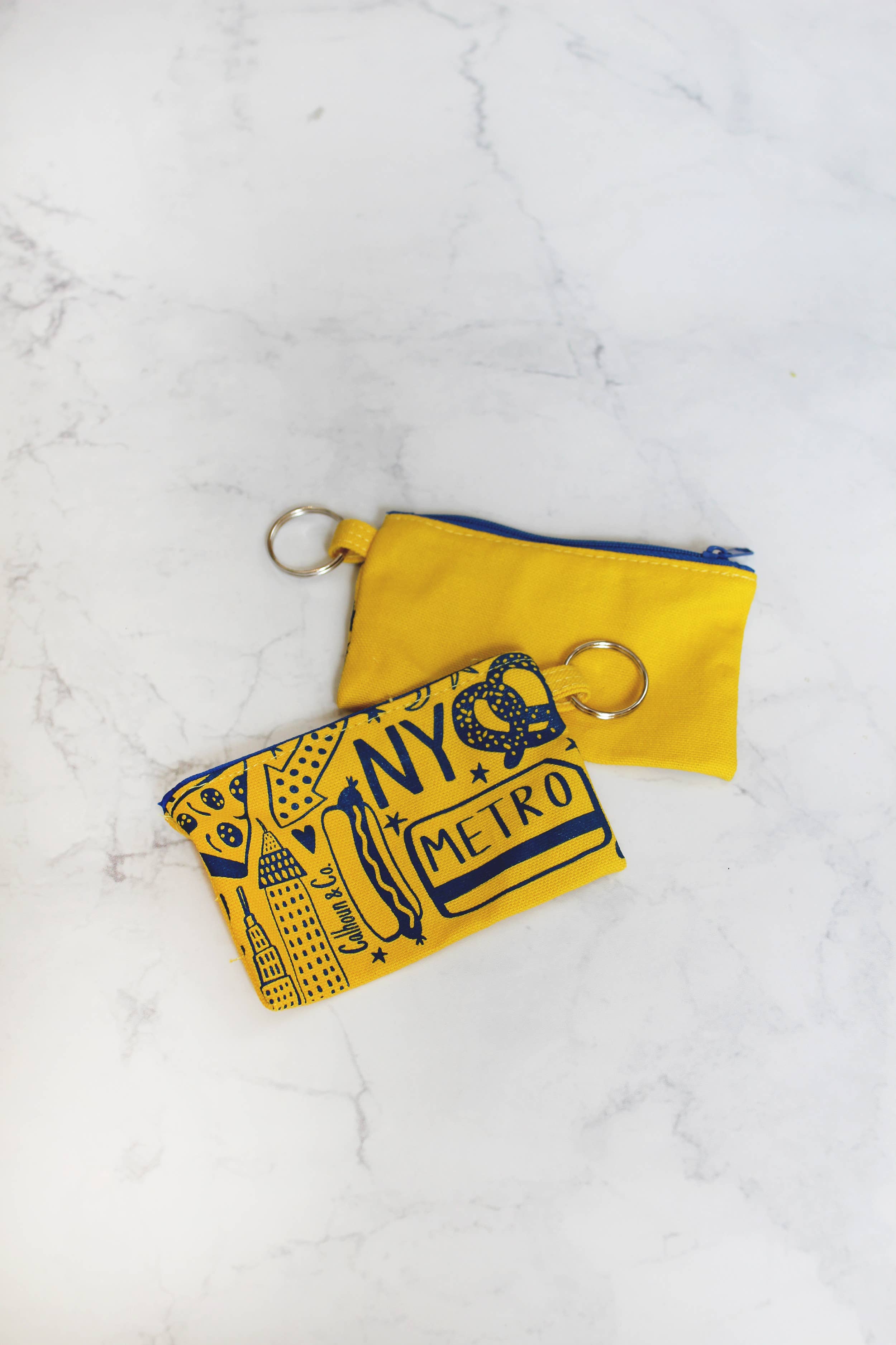 Pochette porte-cartes zippée New York avec porte-clés: NEW-YORKAIS
