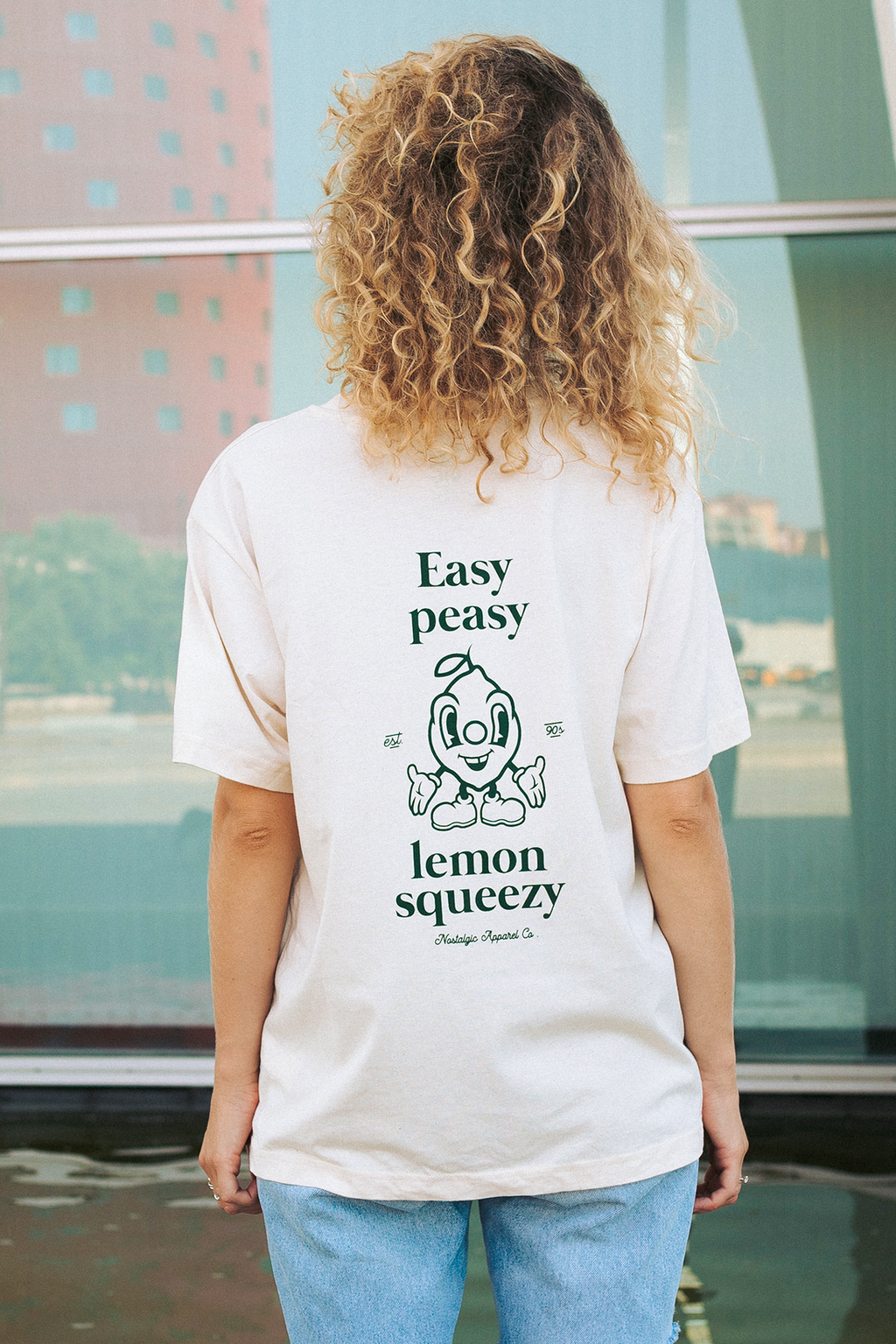T-shirt naturel unisexe "Easy Peasy" : XL / Oversize