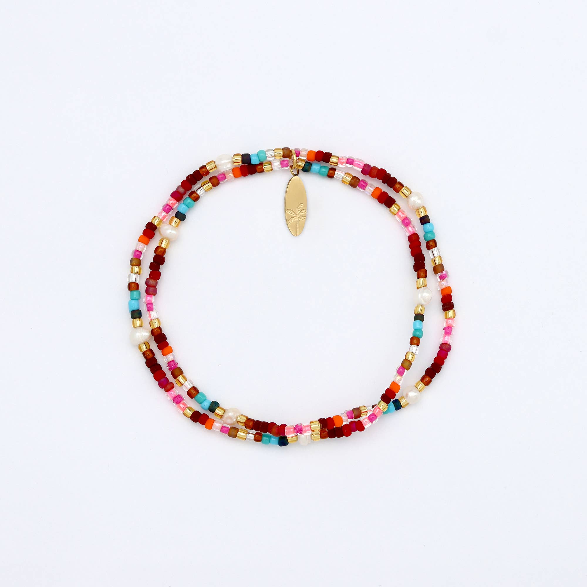 Collection « Été éternel » de bracelets dorés à perles: Violet & Marron