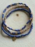 Ensemble de bracelets Miyuki cobalt mat
