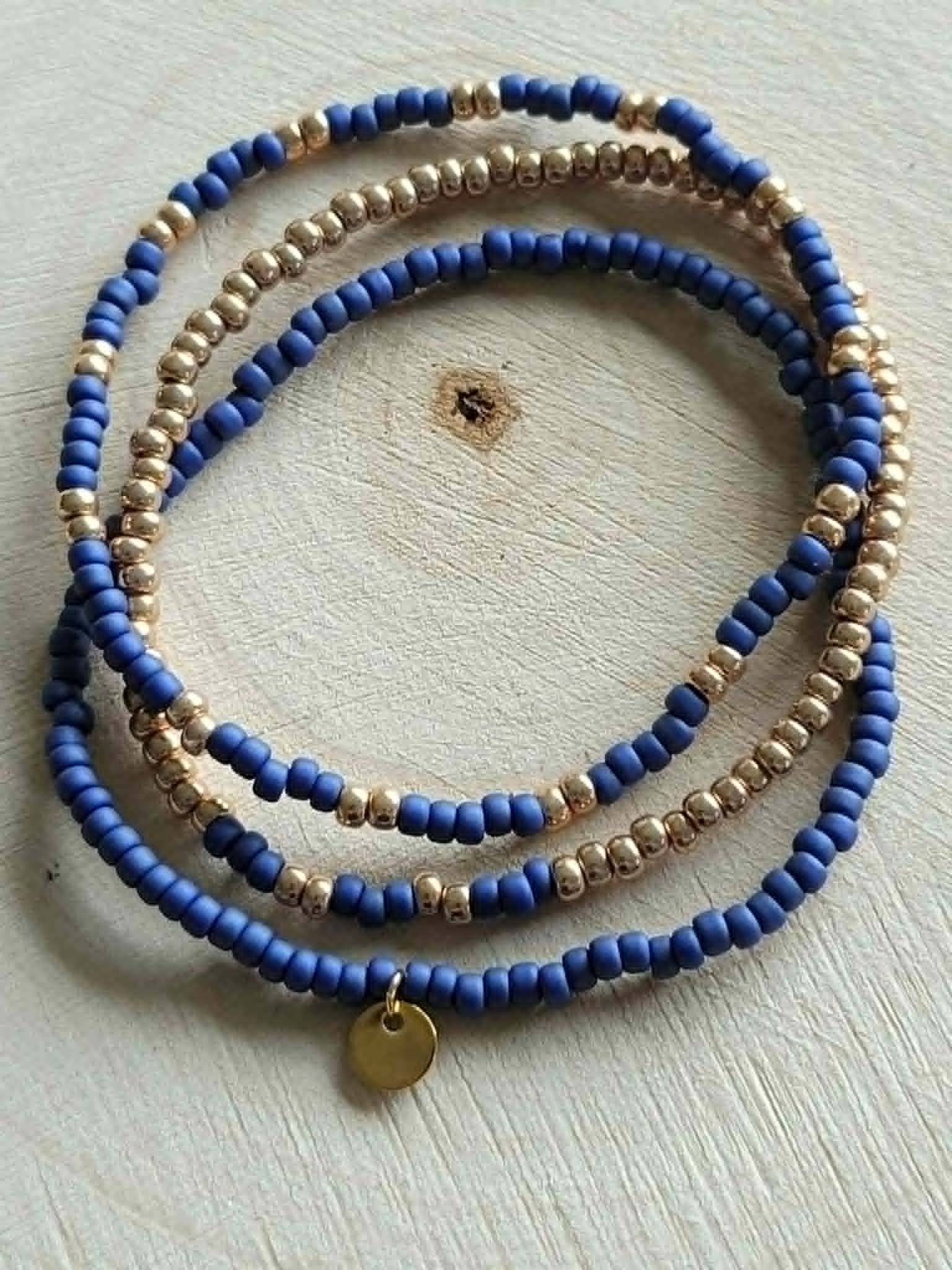 Ensemble de bracelets Miyuki cobalt mat