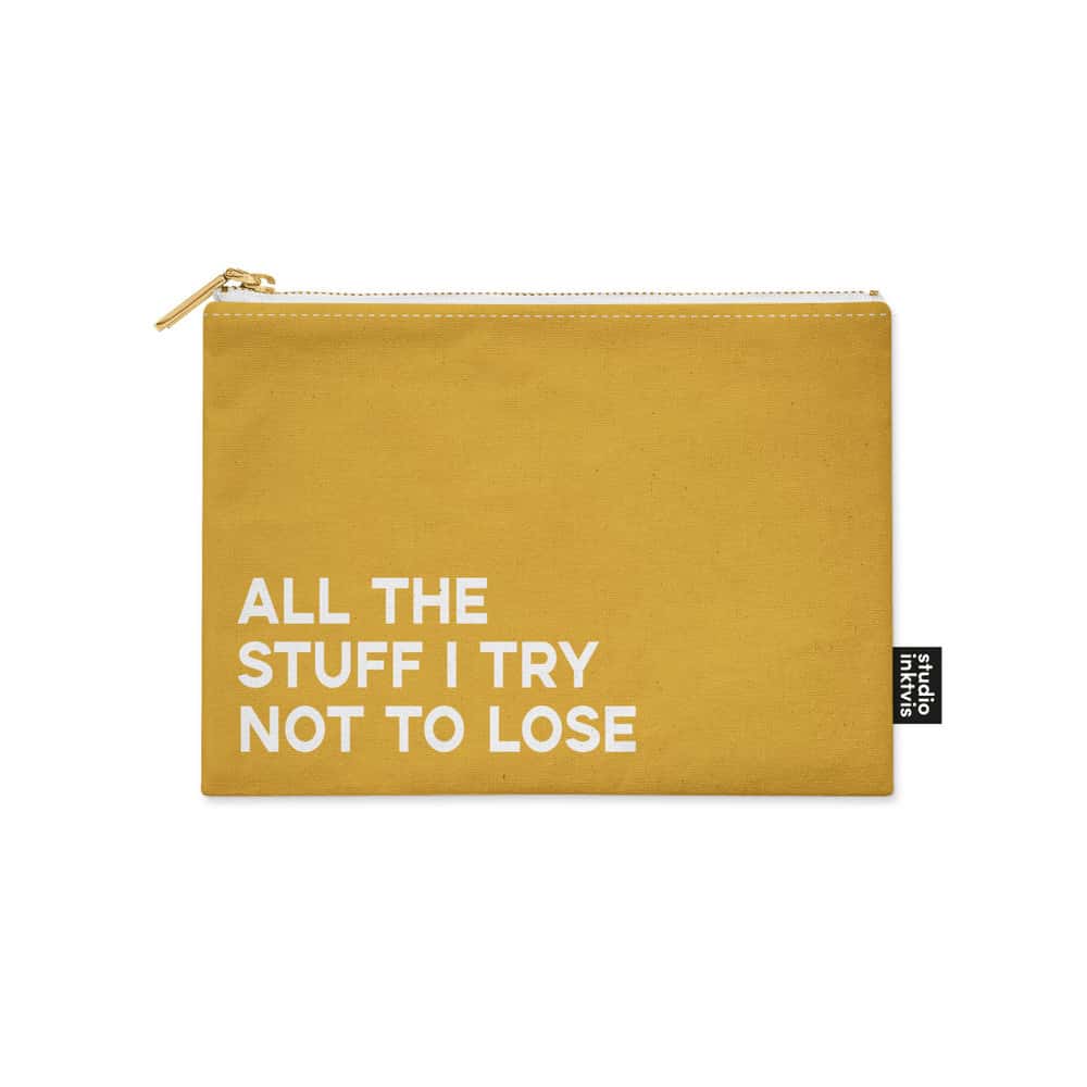 Trousse maquillage violette « All The Stuff I Try Not To Lose »