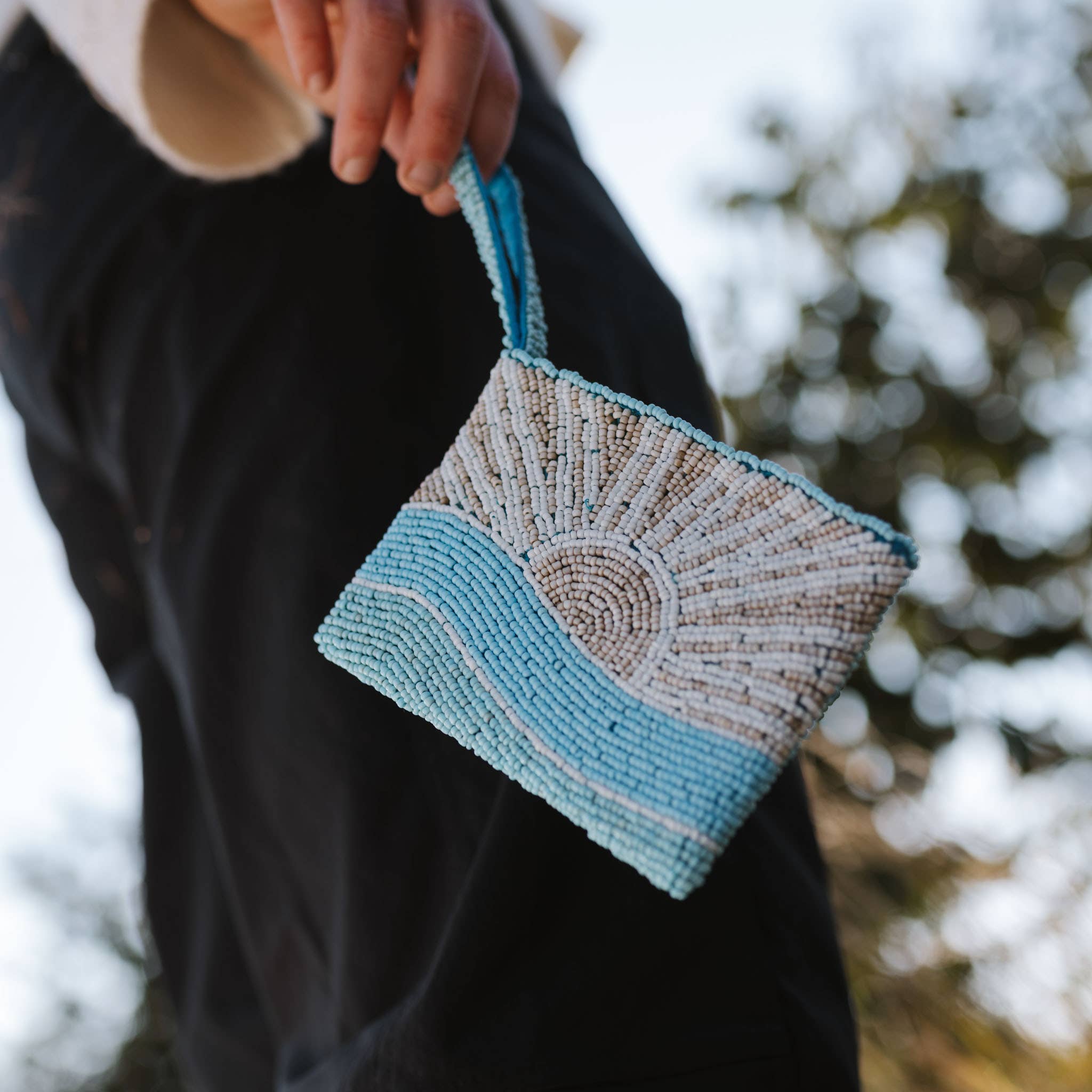 Petite pochette perlée Sunrise: Orange