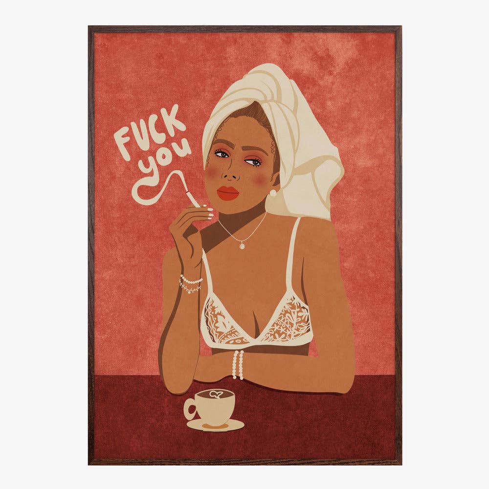 Impression d'art — Femme en smoking et turban en serviette - Pop éditorial: Pas de cadre / 30x40 cm