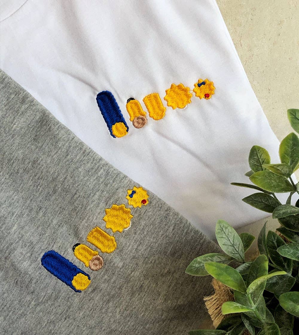 T-shirt brodé - Springfield: Blanc / L
