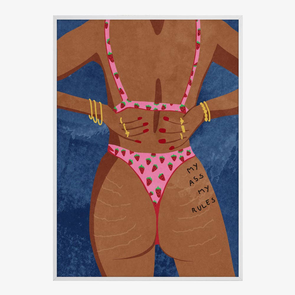 Affiche « Mon cul, mes règles » — Décor féministe pictural: Pas de cadre / 30x40 cm