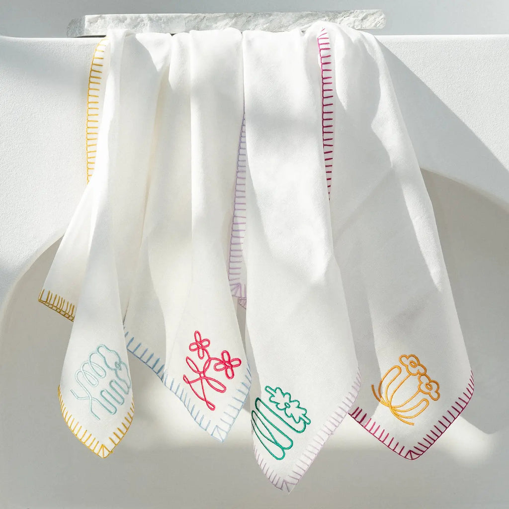 Set de 4 serviettes de table Bouquet