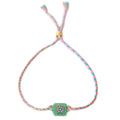Bracelet œil protecteur ajustable avec perle dorée
