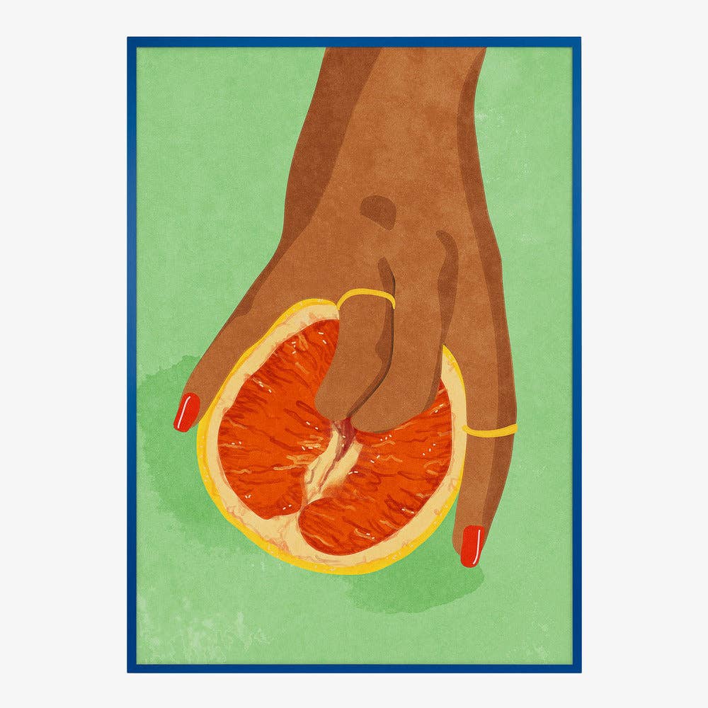 Tirage d'art « Pamplemousse dans la main » – Pop pictural pour cuisine: Pas de cadre / 30 x 40 cm