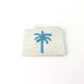 Petite pochette perlée palmier: White