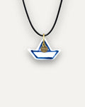 Pendentif en porcelaine Bateau Bleu