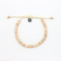 Ahiki bracelet naturel à perles, bracelet réglable: Beige